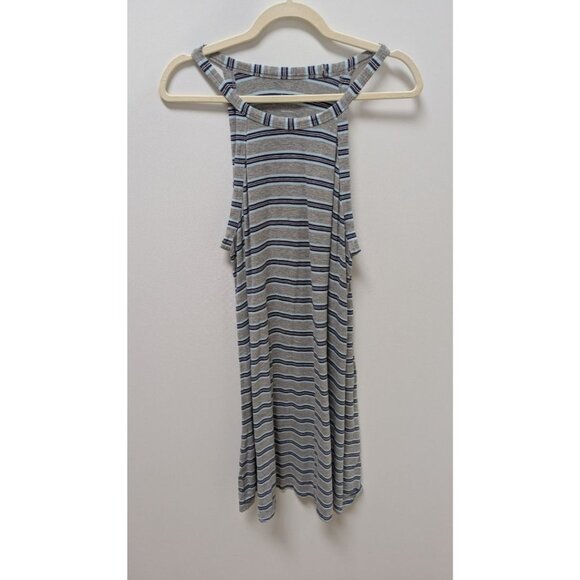 Alfani Intimates Grey/Blue Striped Sleeveless Nightgown - Picture 1 of 2